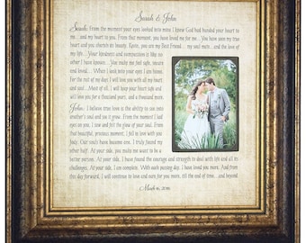 Wedding Anniversary Gift, Anniversary Gift for Bride Groom, 1st Anniversary Gift, First Anniversary Gift. Wedding Anniversary Vows, 16 X 16