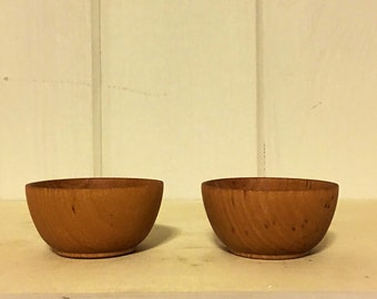 Wooden Salt & Pepper Bowls / Salt Sellers / Entertaining / Set of 2