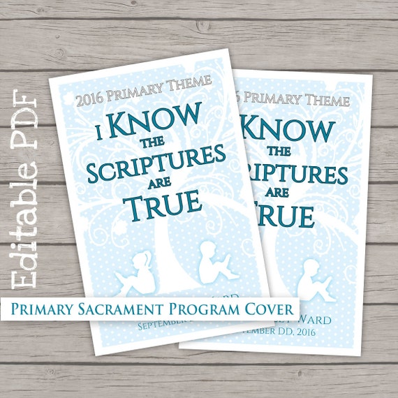 Sacrament Program Cover LDS Primary 2016 Theme by IttyBittyPixel