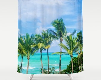 Tropical palms Shower Curtain Vintage Palm trees green Tropical palms Shower Curtain Vintage Palm trees green