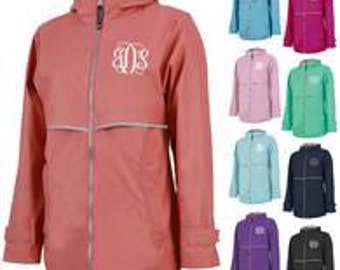 NEW COLORS!!! Charles River Rain Jacket, Monogrammed Rain Coat, Monogrammed Jacket, Rain Jacket