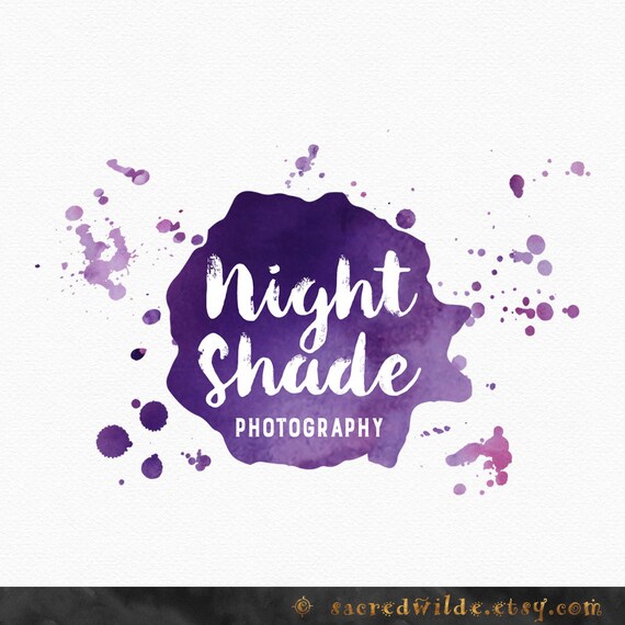 Purple Paint Splatter Logo Design Purple Watercolor Purple