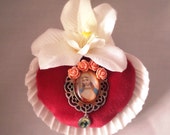 SALE CLEARANCE Art Kitsch Decoration Virgin Mary Shell Shrine Original Religous Catholic Wall Decor OOAK
