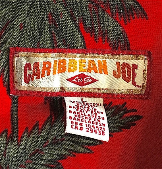 Vintage Caribbean Joe crop top tie red Hawaiian Shirt Size