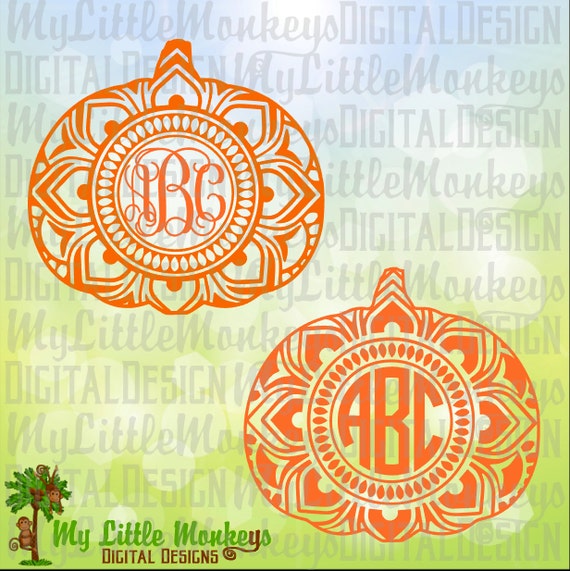 Download Pumpkin Mandala Monogram Base Design Digital Clipart Instant