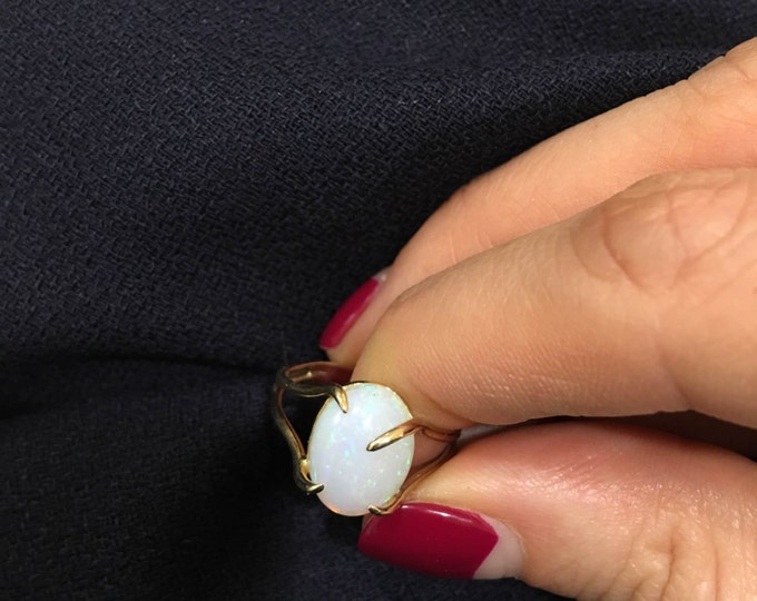 Fire opal ring - natural opal ring - Gold opal ring - silver ring - opal stone ring - natural opal - gift