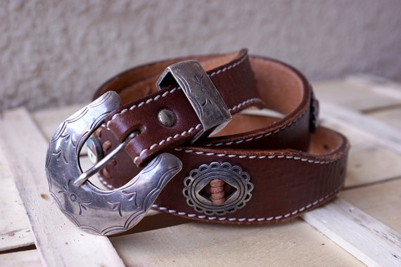 Items similar to El Charro belt - Native American - tooled saddle ...