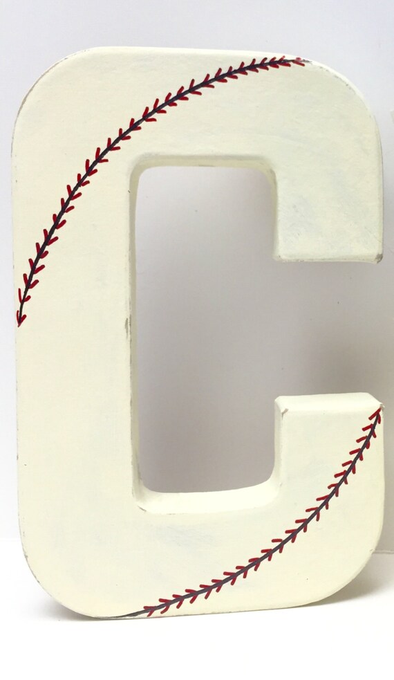 Vintage Rustic Baseball Paper Mache Letters 8 Paper
