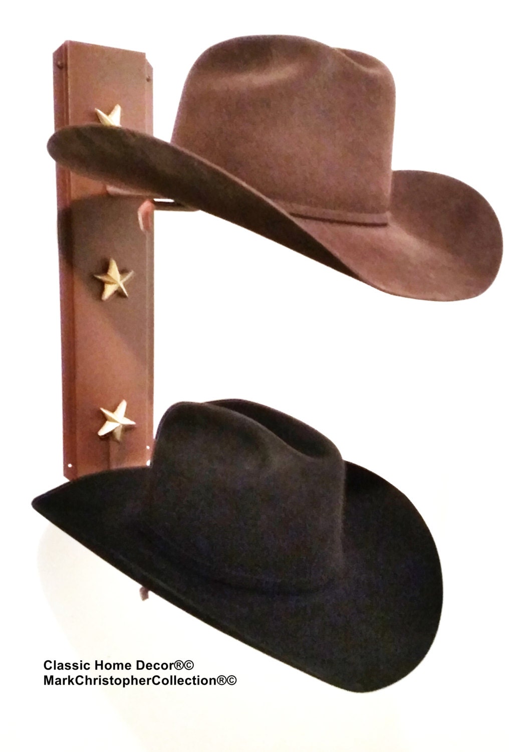 Cowboy Hat Holder Rust with Gold Stars 892