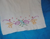 Hand Embroidered Birds on Pillow Case