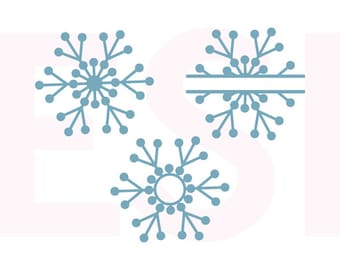 Snowflake monogram svg, design set, SVG DXF, EPS, Christmas svg files, use with Silhouette and Cricut Explore, Winter svg files, Snow svg