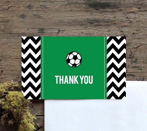 Soccer thank you cards soccer birthday soccer birthday