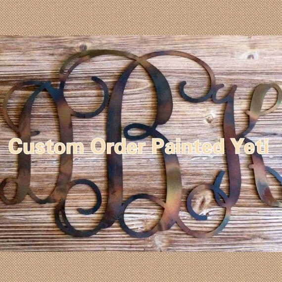 Powder coat Yeti with Decal by DBKCustomMetalVinyl on Etsy