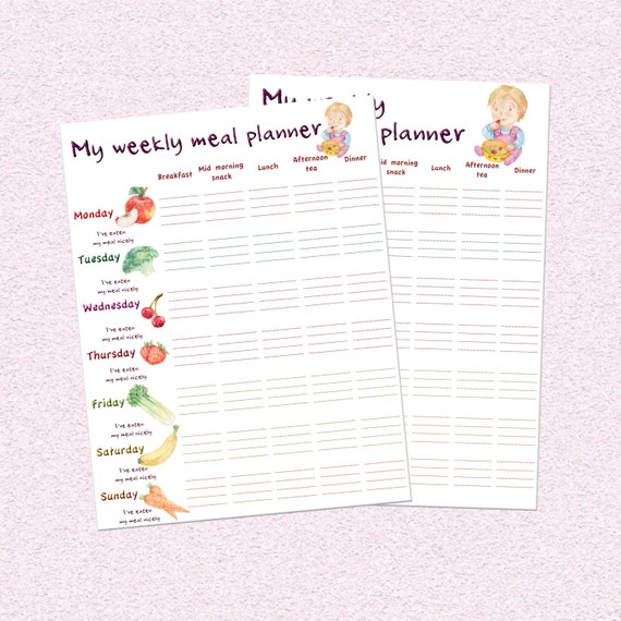 toddler meal planner printable