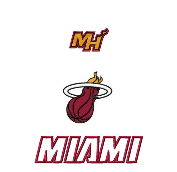 Miami Heat 3 logos machine embroidery design for by emoembroidery