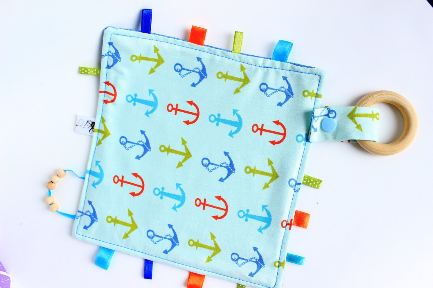 Elephant taggie Taggie blanket Baby taggie Tag blanket by TildaArt