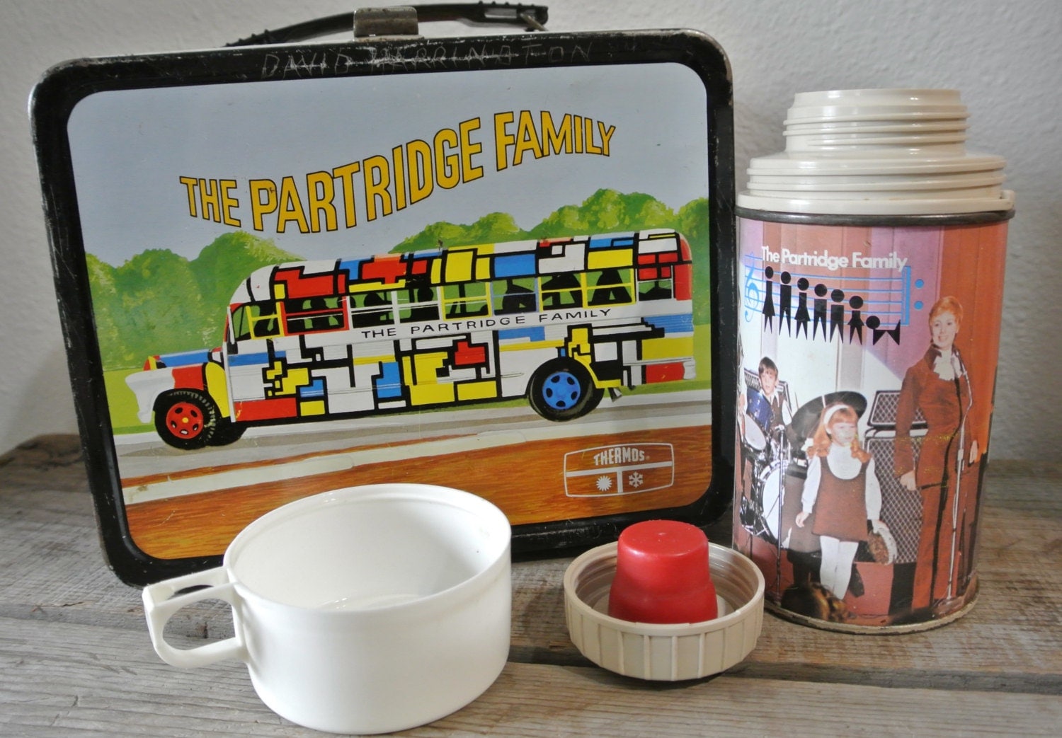 Vintage Lunch Box With Thermos 1971 Original Partridge Family