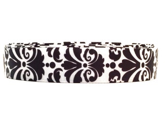 Black Damask Ribbon, Damask Print Ribbon, Black Damask, Damask Ribbon, Damask Print, Grosgrain Ribbon, Wholesale Ribbon, Ribbon for bows