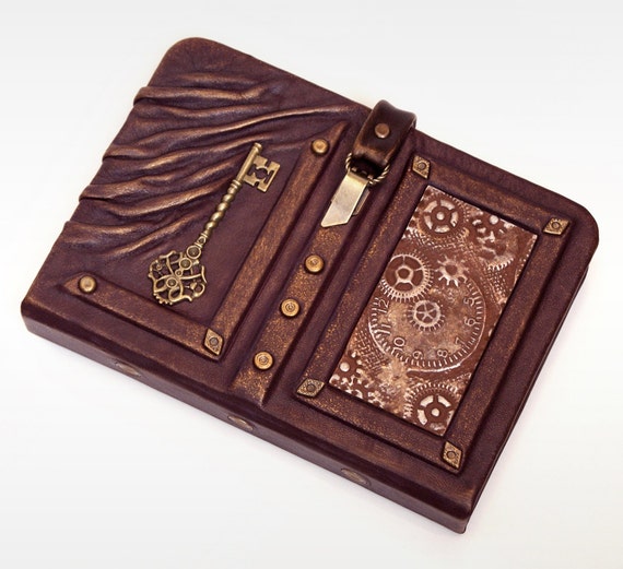 Leather journal,travel leather notebook, travel journal, steampunk,journal with lock by AVworkshop steampunk buy now online