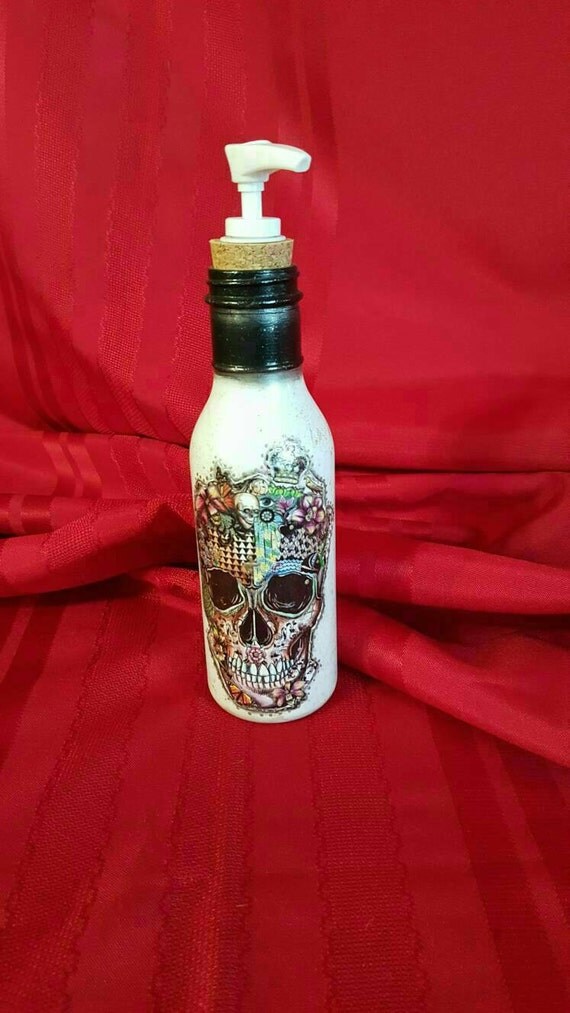 Skull Soap or Lotion Dispenser Pump hand by SweetTsCreationsbyT