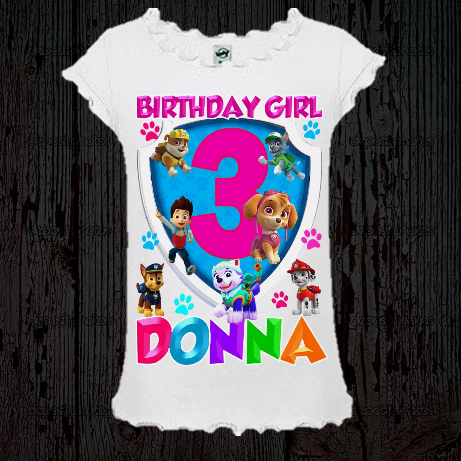 Paw Patrol Girls Birthday Shirt Girls Paw Patrol Birthday