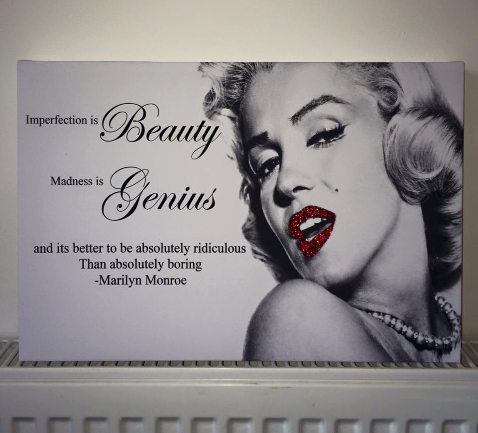A4 Swarovski Crystal Marilyn Monroe Quote Canvas