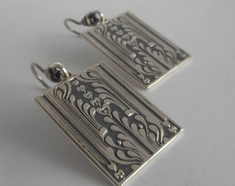 Sterling Silver Art Deco Earrings Bohemian Earrings, Made in Montana Fine Jewelry Birthday Gift Anniversary Gift for Wife Art Deco Jewelry