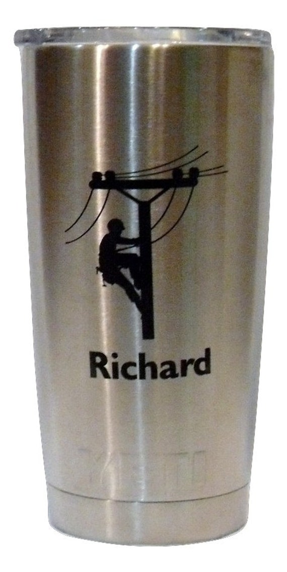 Yeti Decal Sticker Lineman Yeti Decal Yeti by WildblueVinylDesigns