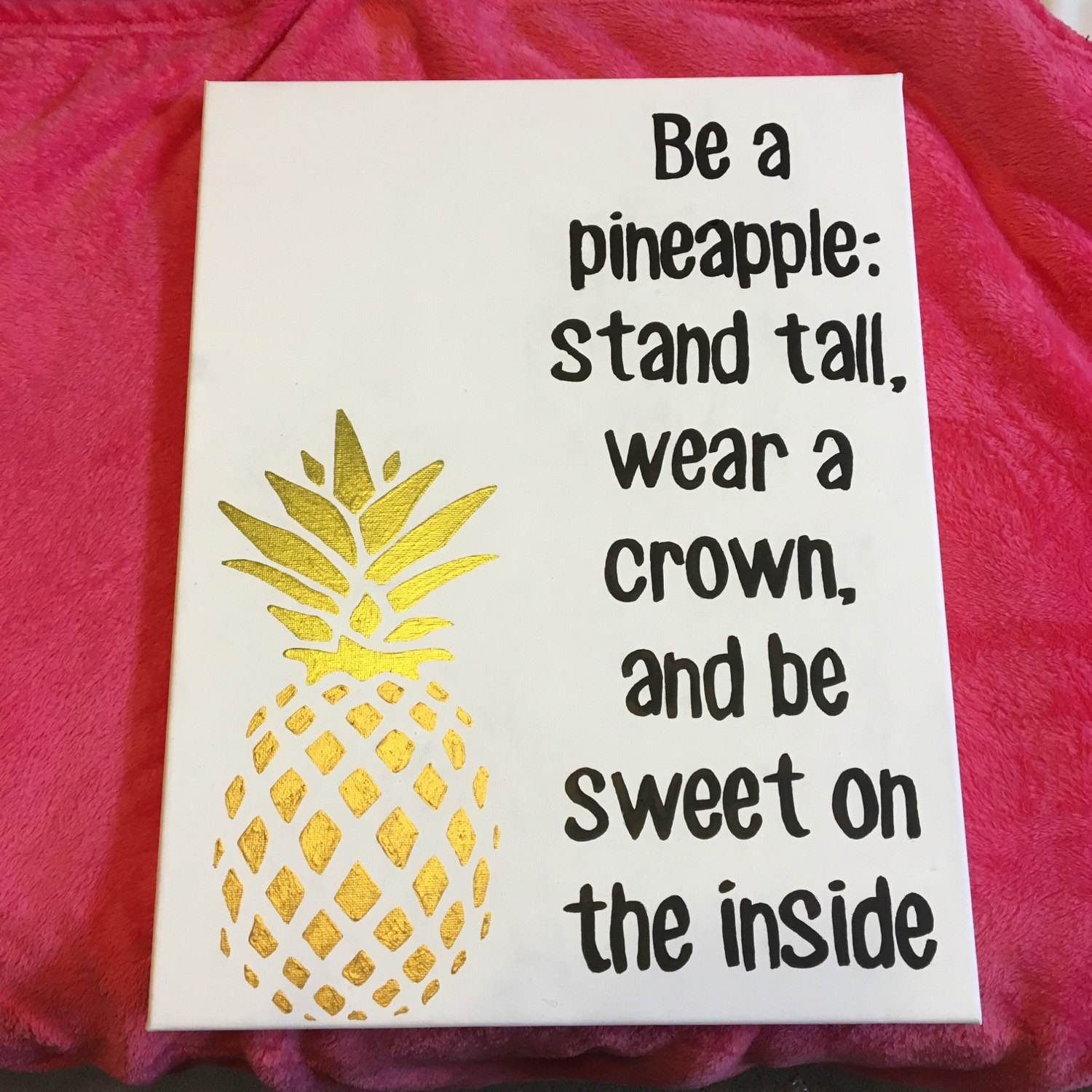 Be A Pineapple Quote Canvas Wall Art