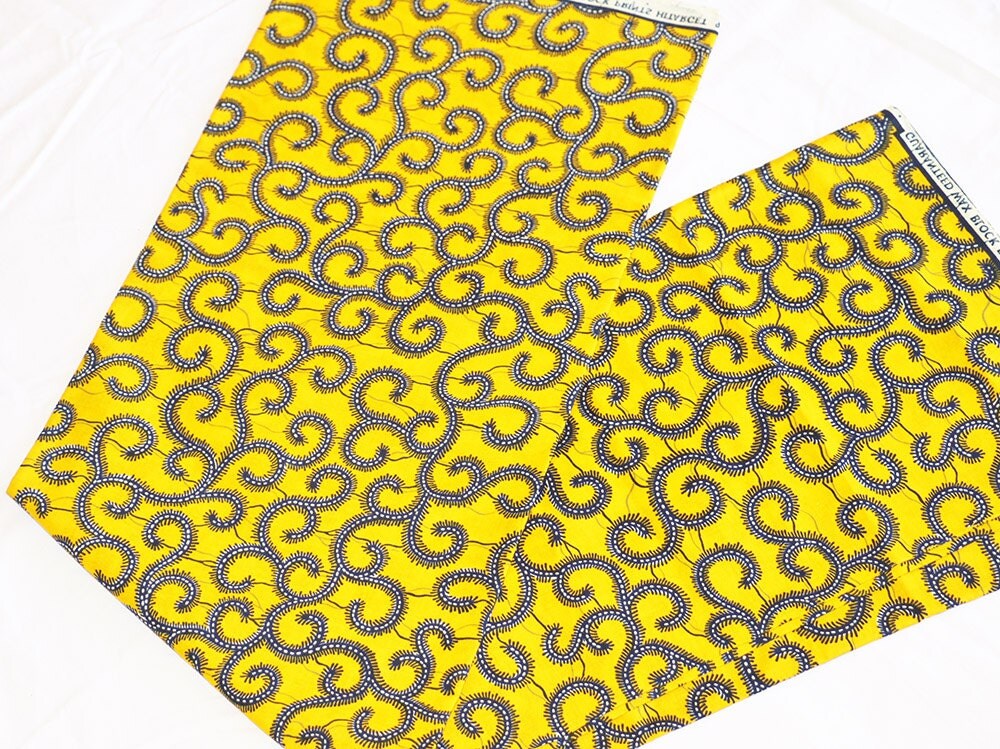 Yellow ankara fabric Yellow african print African by AfrowearHouse