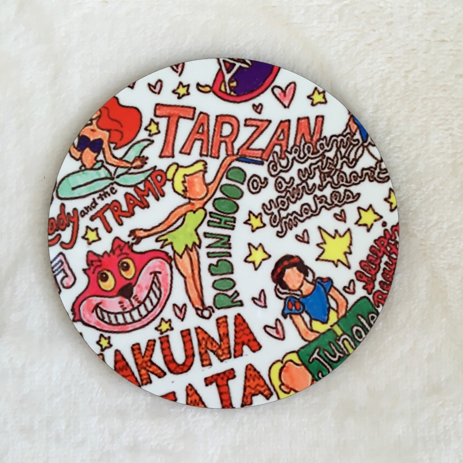 Set Of 2 Disney Coasters Disney Gift by BrightlyPrintedCases