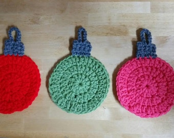 Hand Crocheted Christmas Ornament Coasters