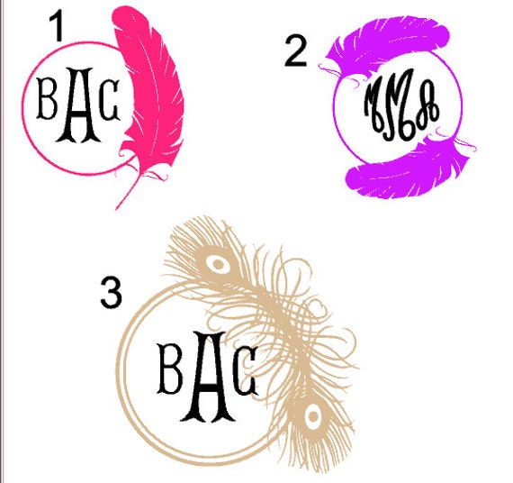 Peacock Feather Monogram Monogrammed Feather By Kissmymonograms 8179