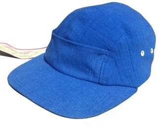 Blue Camper Hat // DEADSTOCK // 70s // Vintage // Vtg // Cap // Hat // 5 panel // Hippy // Womens // New