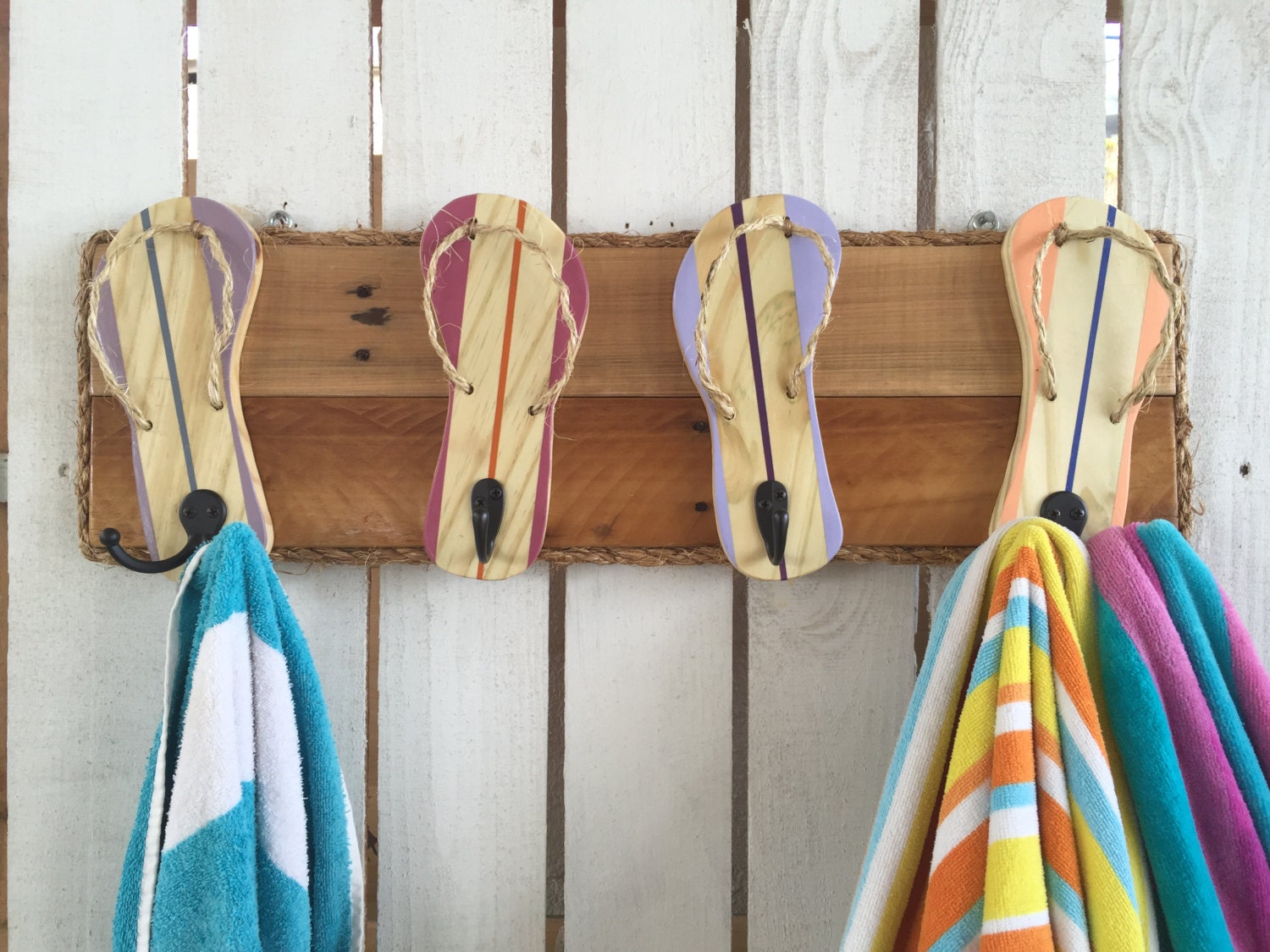 Flip Flop Towel Holder Outdoor shower hooks Bathroom towel
