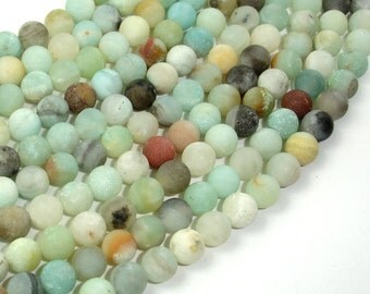 Matte Amazonite Beads, 6mm Round Beads, 15.5 Inch, Full strand, Approx 65 beads, Full strand, Hole 1 mm, A quality (111054026)