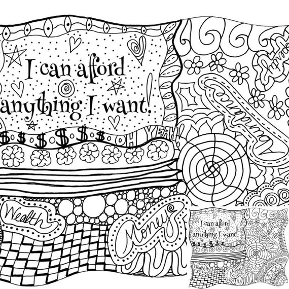 Items similar to I Can Afford Anything Printable Coloring Page