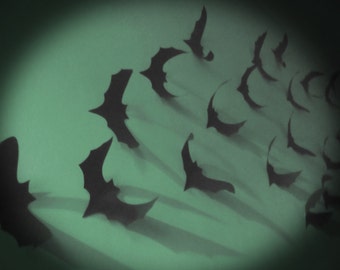 Halloween Bats black paper, wall paper bat, black bat 3D cardboard decoration halloween bats, scary halloween decor, Gothique wall bat decor