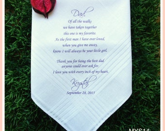 Father of the Bride Hankerchief-Wedding Handkerchief-PRINTED-CUSTOMIZED-Wedding Favors-Father in Law-Wedding Gift-Father of the Bride Gift
