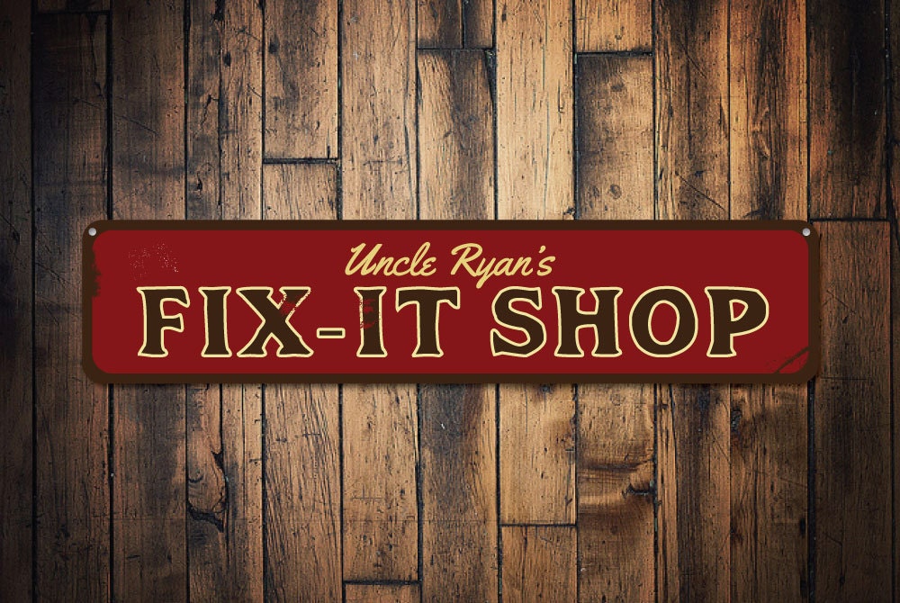 FixIt Shop Sign Custom Shop Decor Gift for Handyman Sign