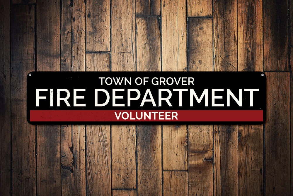 Volunteer Fire Department Sign Custom Town Name Location