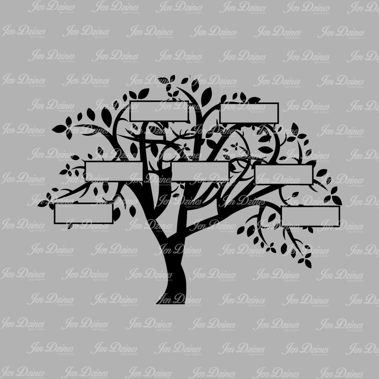 Download Family Tree 7 Names SVG DXF EPS family tree files family