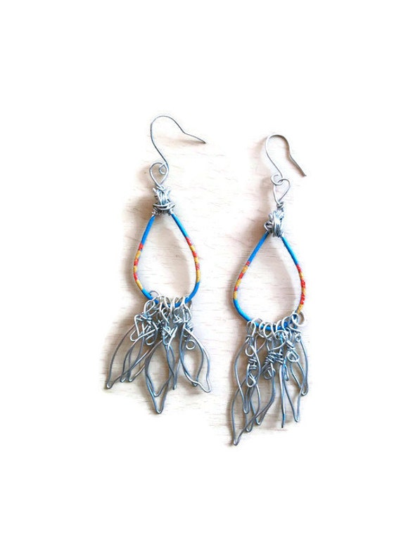 Hoop earrings/ boho earrings/ hippie earrings/ gypsy leaf