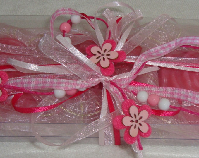 Boxed Pink Handmade Gift Set, Luxury Glycerin Soap, Summer Gift, Beauty Gift Pack, Graduation Gift, Birthday Gift, Gift for Her, Party Gift