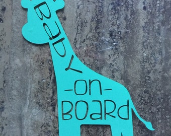 Baby On Board Giraffe Car Decal | Giraffe Car Decal | Baby On Board Decal | Baby On Board Car Decal | Baby On Board Sticker | New Mom Gift