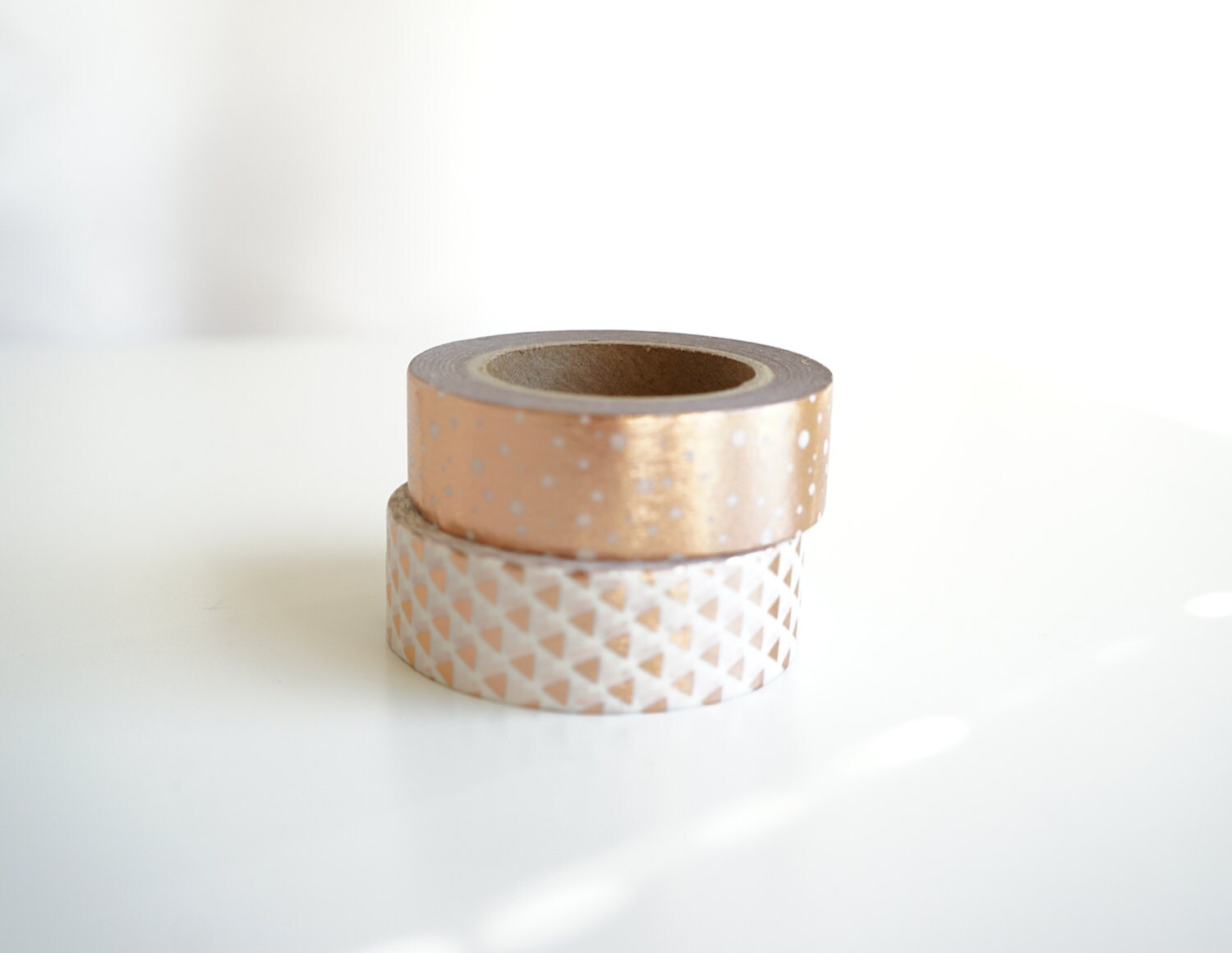 Rose gold foil washi tape set arrows and dots
