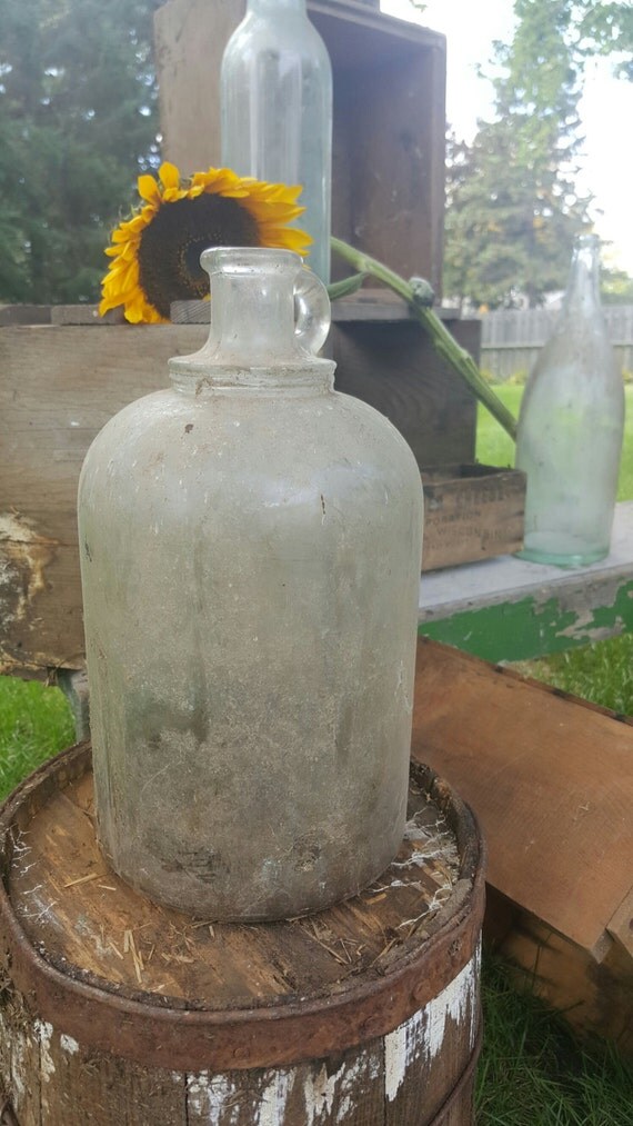 Antique Glass Gallon Jug Glass Bottle Jug Master Crafter