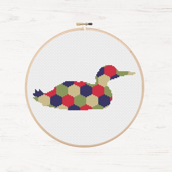 Duck Cross Stitch Pattern Loon Geometric Bird Arrow by Stitchonomy