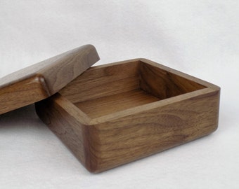 Fathers day gift, Walnut Box, Wood Box, Solid Walnut Box, Trinket Box, Jewelry Box, Wedding Gift, Bride Gift, Groom Gift, Wood Anniversary