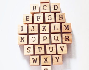 Wood Alphabet Blocks / Wood Baby Blocks / Wood Blocks / Baby Blocks / Alphabet Blocks / Natural Wood Blocks / Baby Shower Gift